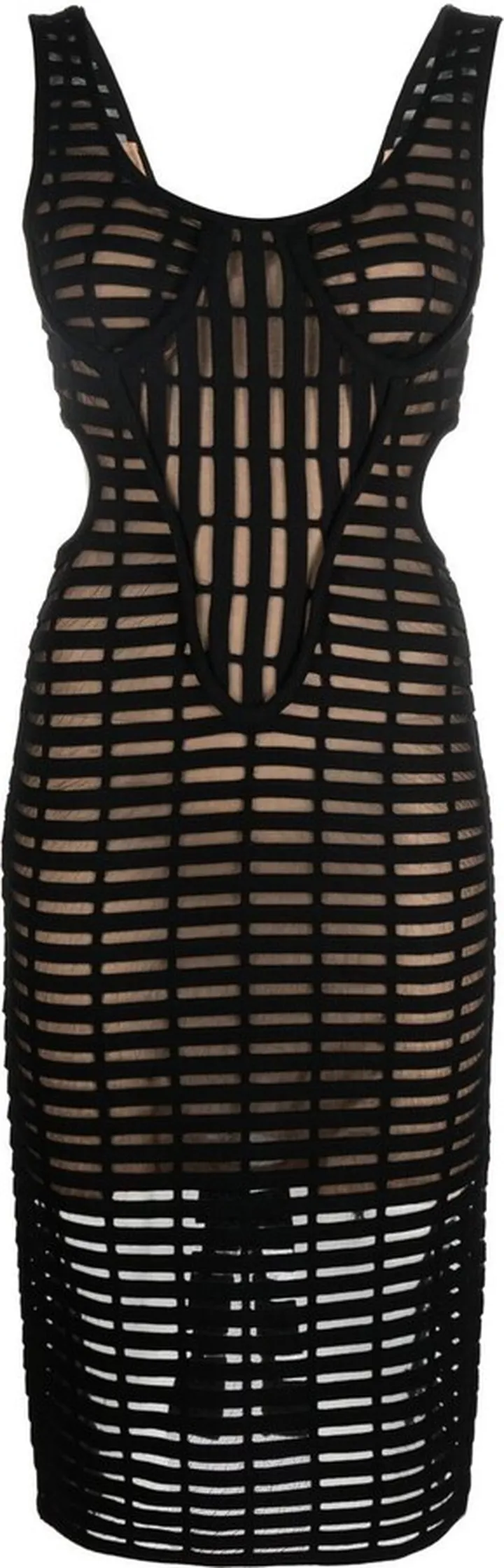 Laser-Cut Midi Dress