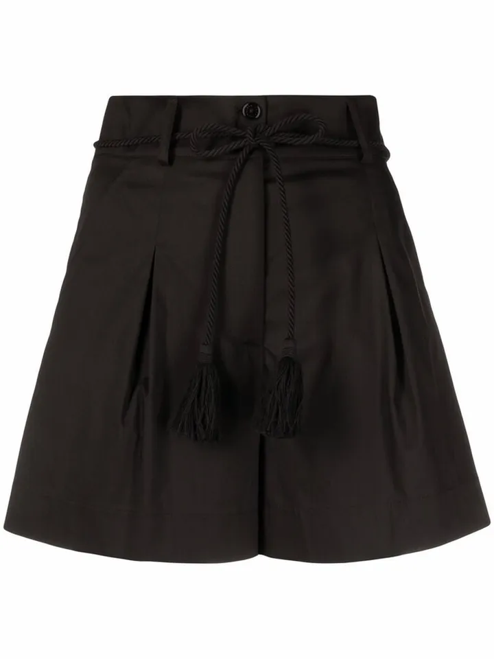 High-Waisted Pleated Shorts