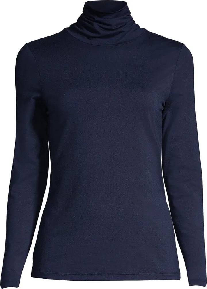 Lands' End Women's Petite Lightweight Fitted Long Sleeve Turtleneck