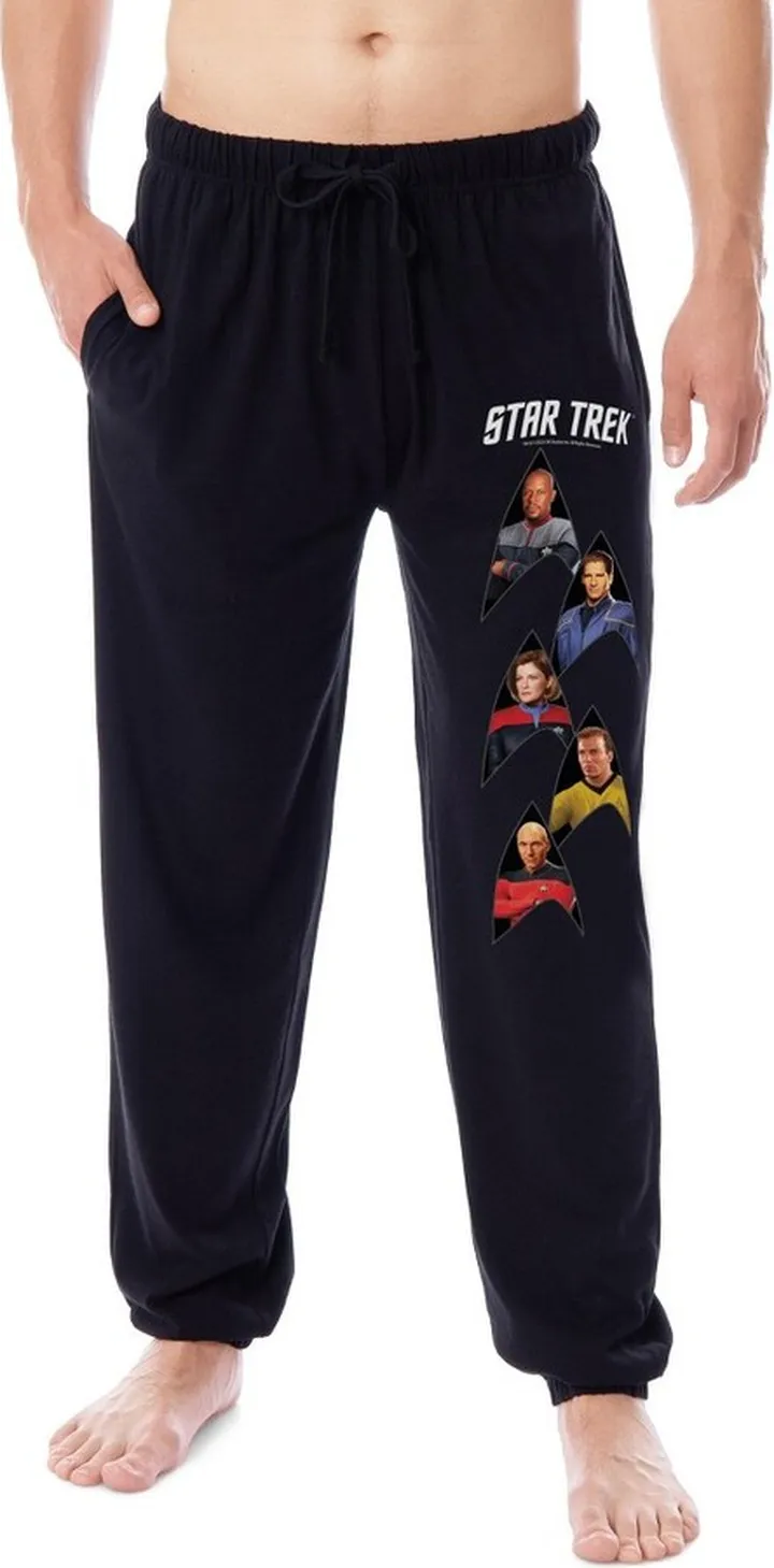 Star Trek Mens' TV Show Series Characters Sleep Jogger Pajama Pants (Large) Black