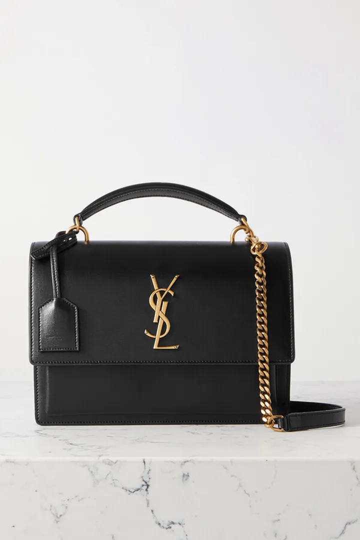 SAINT LAURENT - Sunset Medium Leather Shoulder Bag - Black
