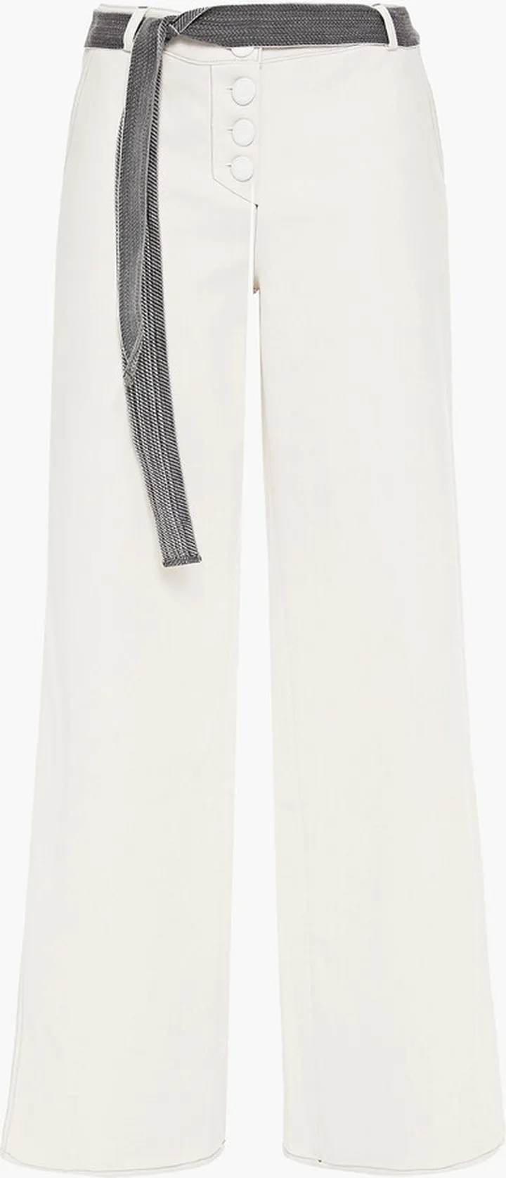Dustin belted stretch-cotton twill wide-leg pants