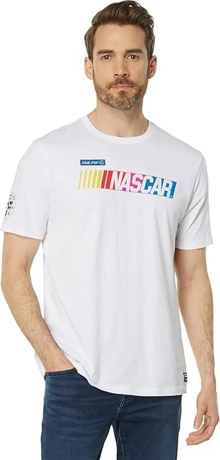 Hurley Nascar Patch Short Sleeve Tee (White) Men's Clothing