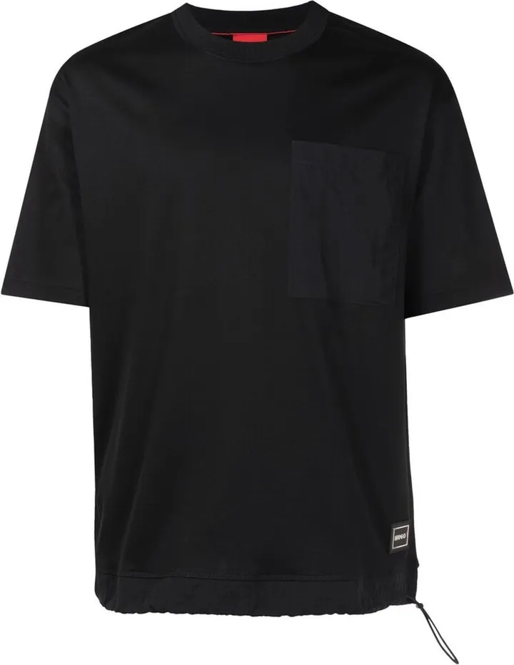 drawstring patch-pocket T-shirt
