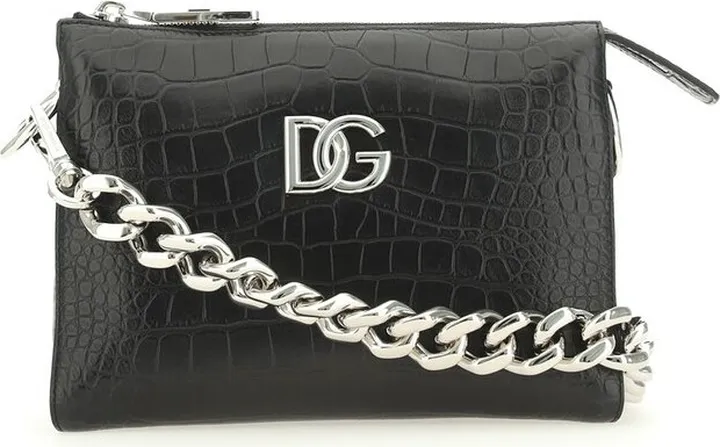 Dolce & Gabbana Logo-Plaque Chained Crossbody Bag