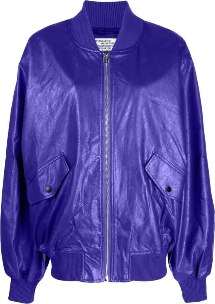 Faux-Leather Bomber Jacket
