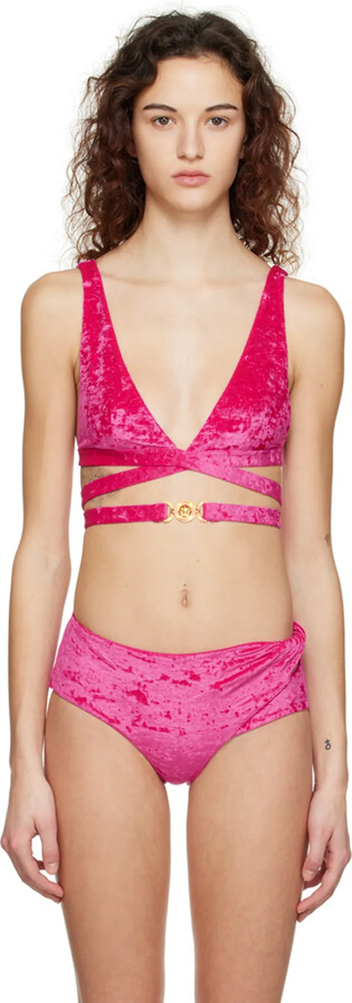 Versace Underwear Pink Medusa Biggie Bikini Top