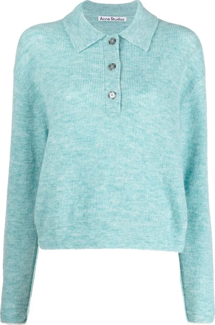 Kessa wool-blend polo top