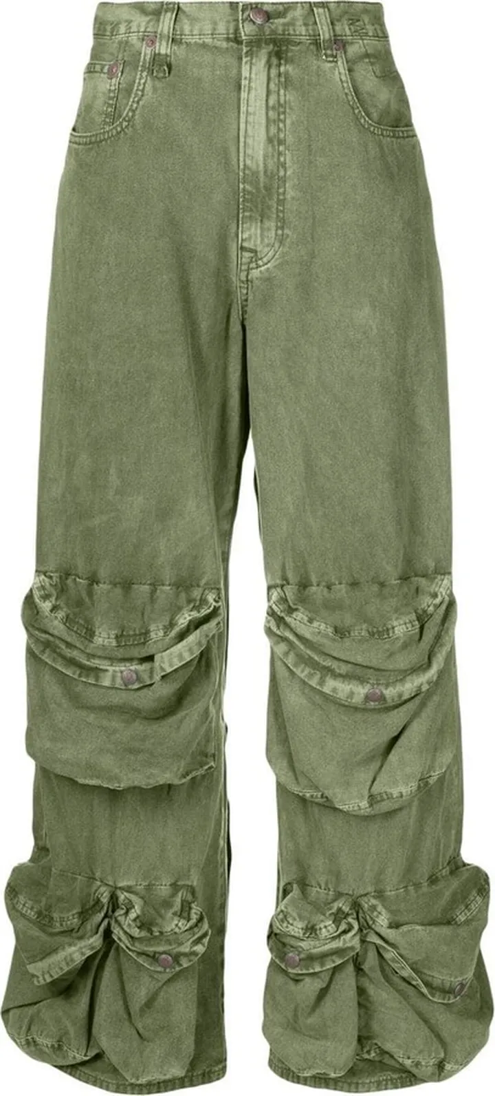 Utility multi-pocket wide-leg jeans