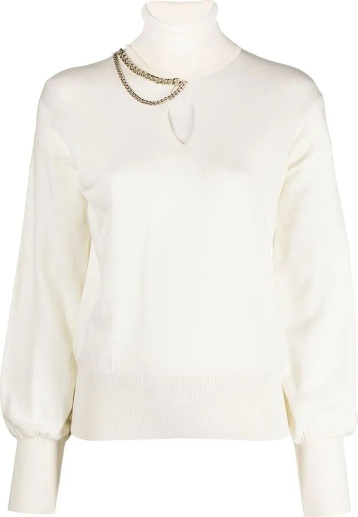 Chain-Detail Long-Sleeve Top