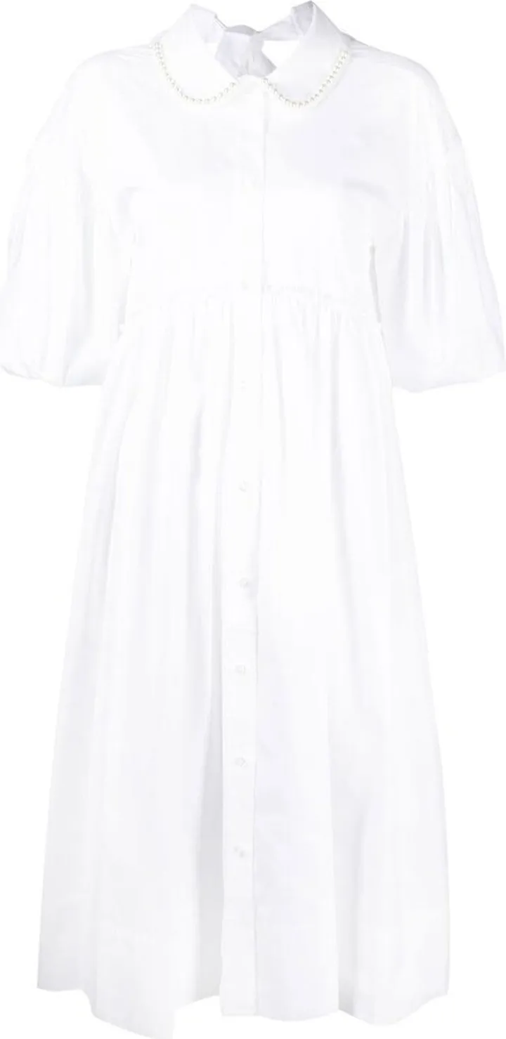 Puff-Sleeve Midi Shirtdress