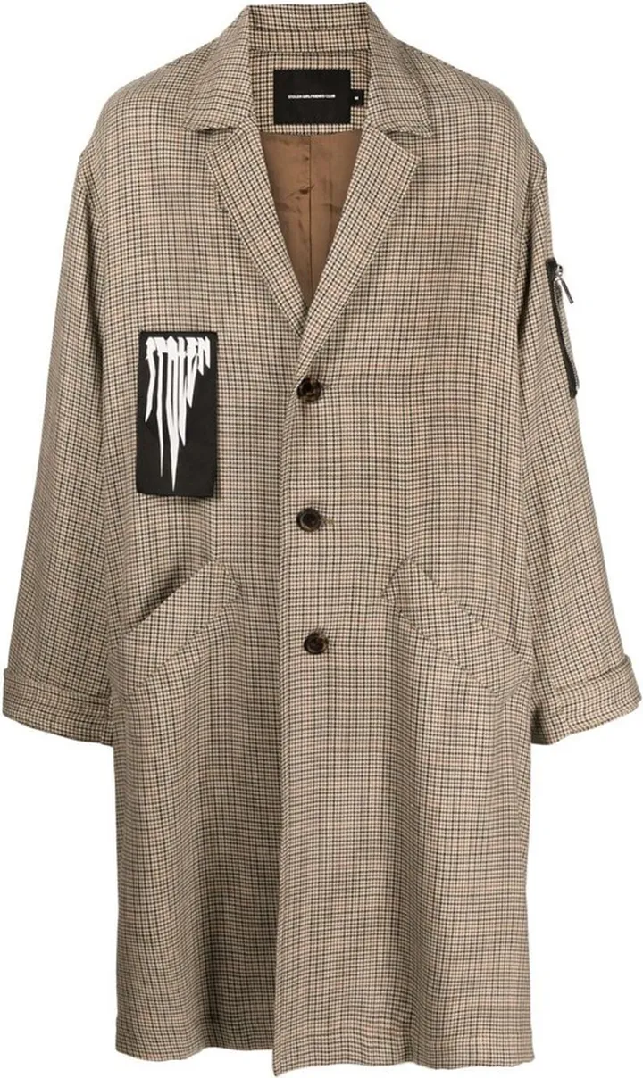 Logo-Patch Trench Coat
