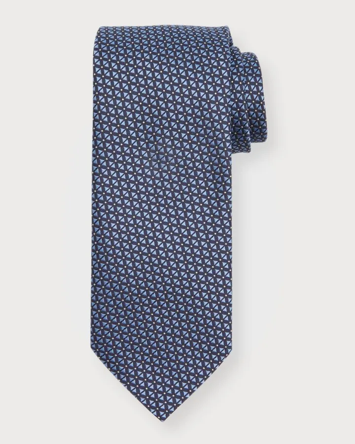 Men's Geometric Jacquard Silk Tie