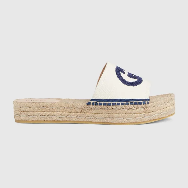 Women's espadrille slide with Interlocking G