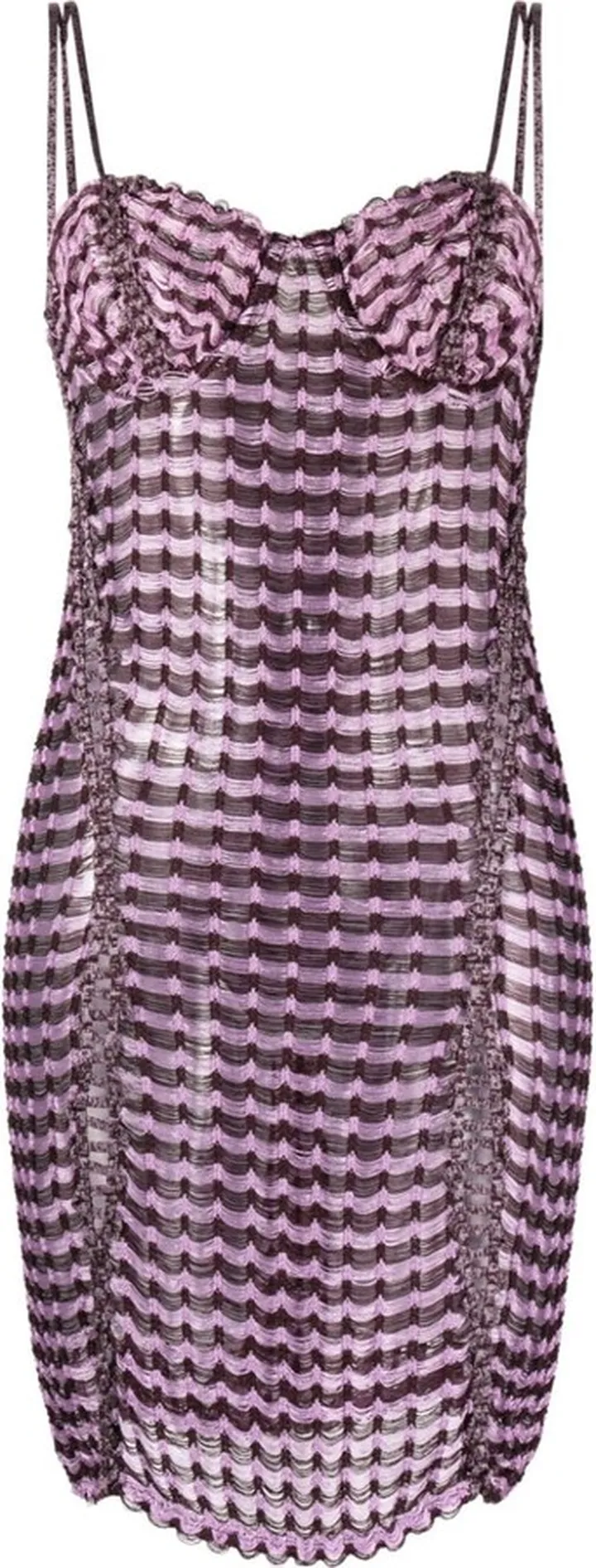 Knot-Detail Open-Knit Dress