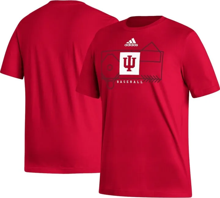 Men's adidas Crimson Indiana Hoosiers Locker Lines Baseball Fresh T-shirt