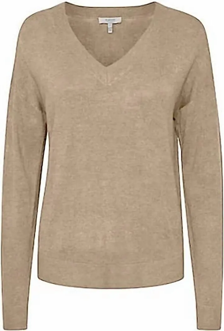 V Neck Sweater in Cement