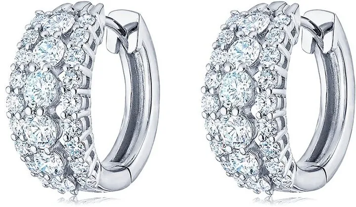 18kt white gold Lyric diamond huggie earrings