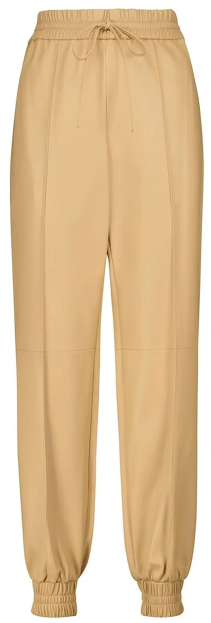 Ankle-zip leather pants