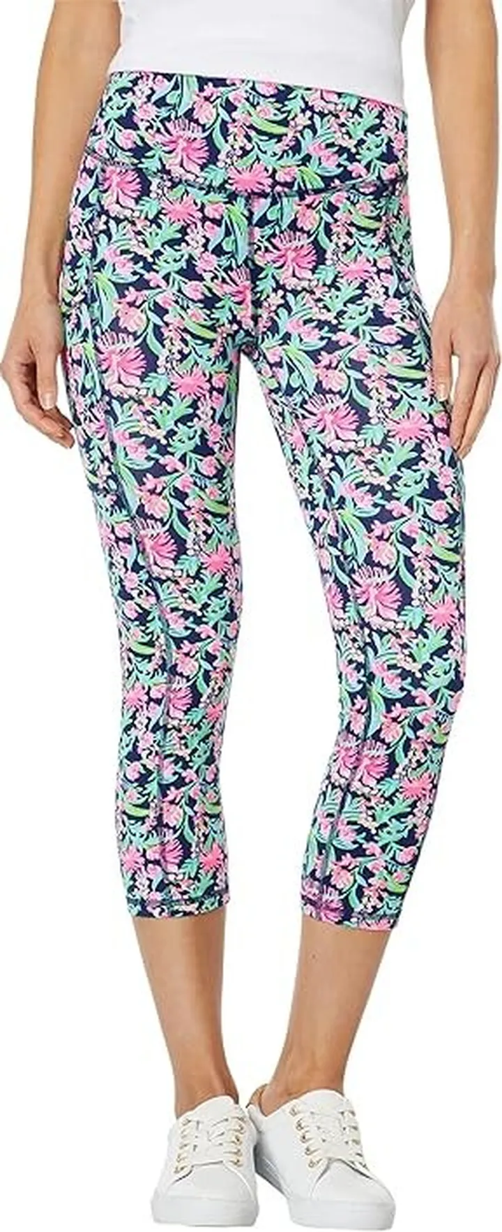 Lilly Pulitzer High-Rise Crop (Low Tide Navy Garden Variety) Women's Casual Pants