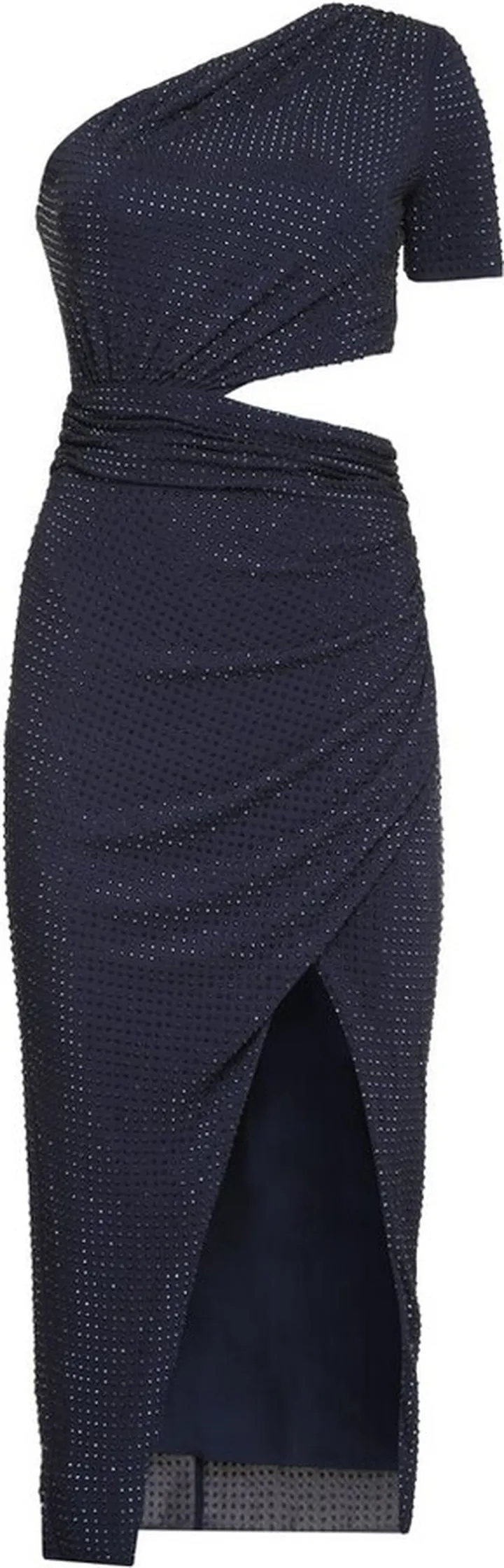 Self-Portrait Cut-Out Asymmetric-Neck Midi Dress