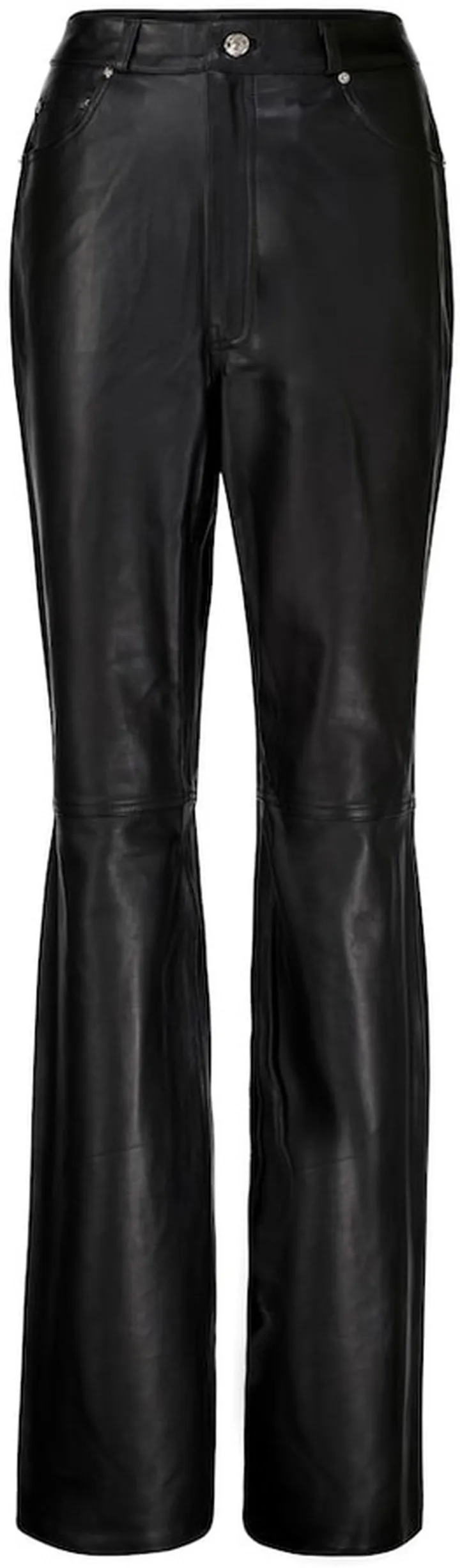 Mila high-rise leather straight pants
