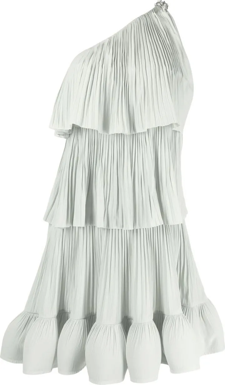 Pleated One-Shoulder Dress