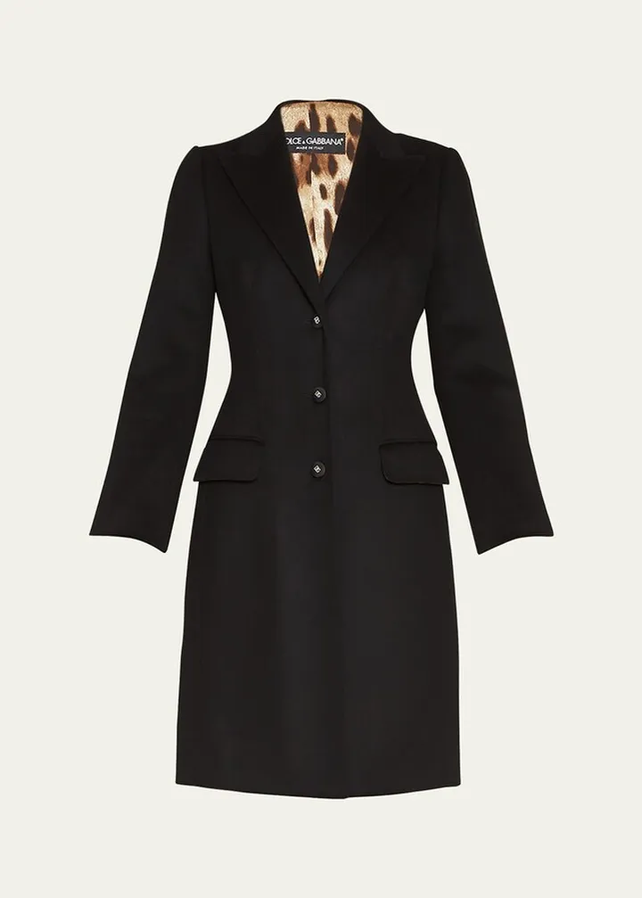Single-Breasted Wool-Cashmere Long Top Coat