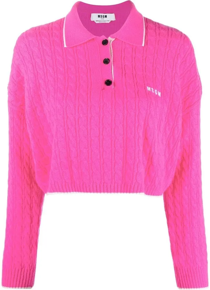 Cable Knit Polo Shirt