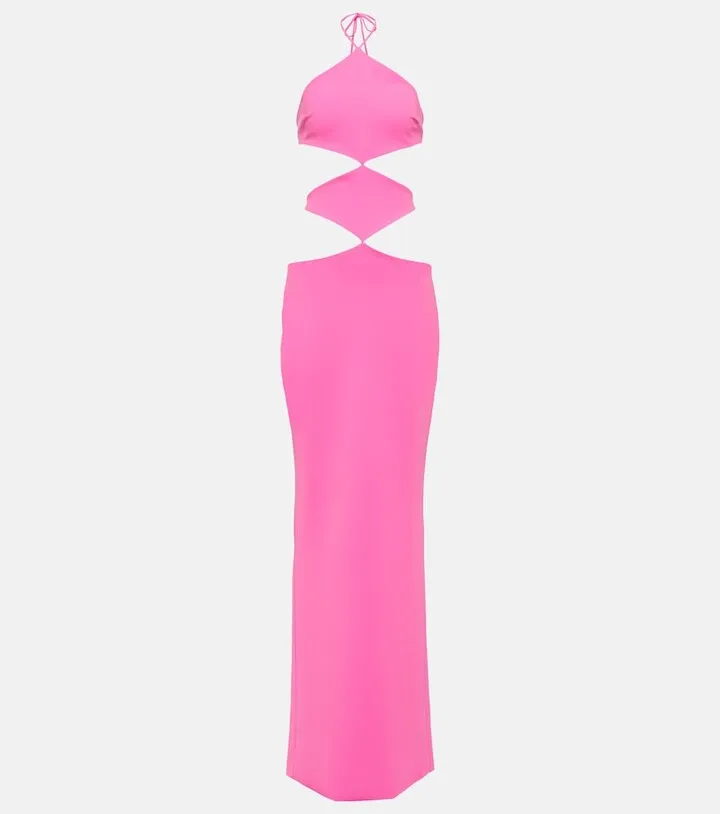 Cutout halterneck gown