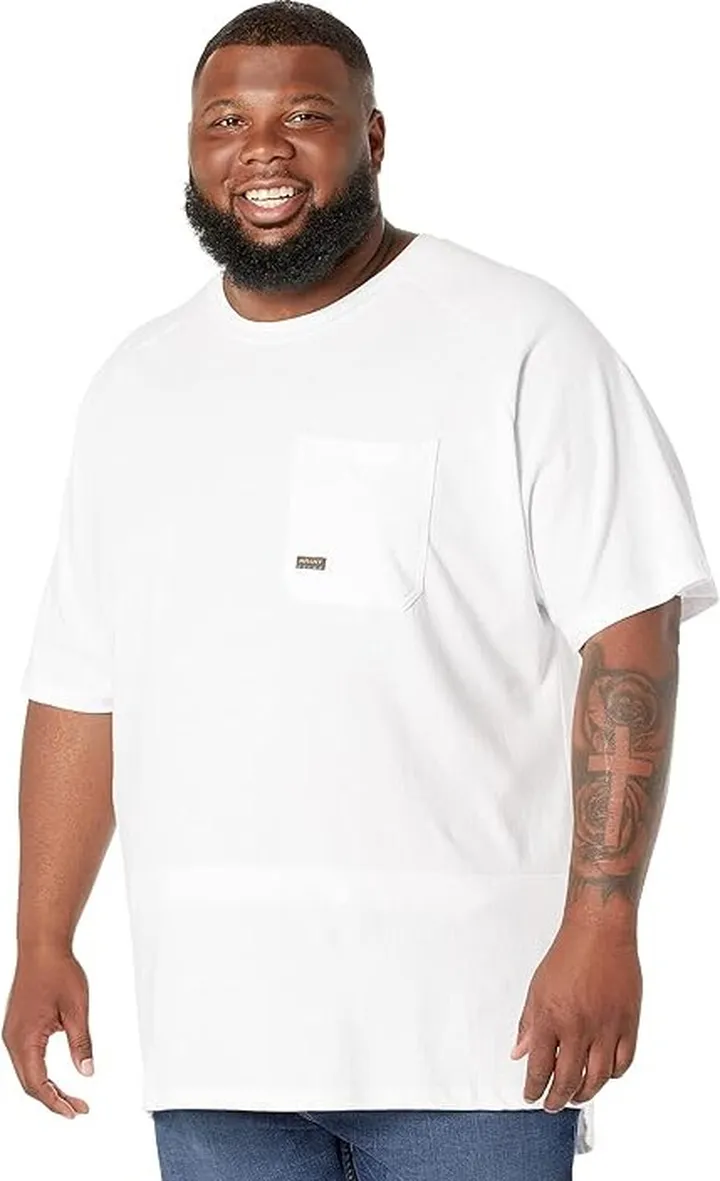 Ariat Big Tall Rebar Cotton Strong T-Shirt (White) Men's Clothing