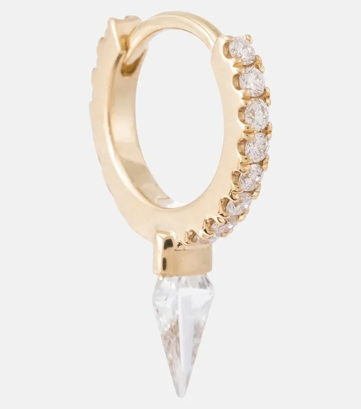 Spike Eternity 18kt yellow gold single hoop earring with diamonds