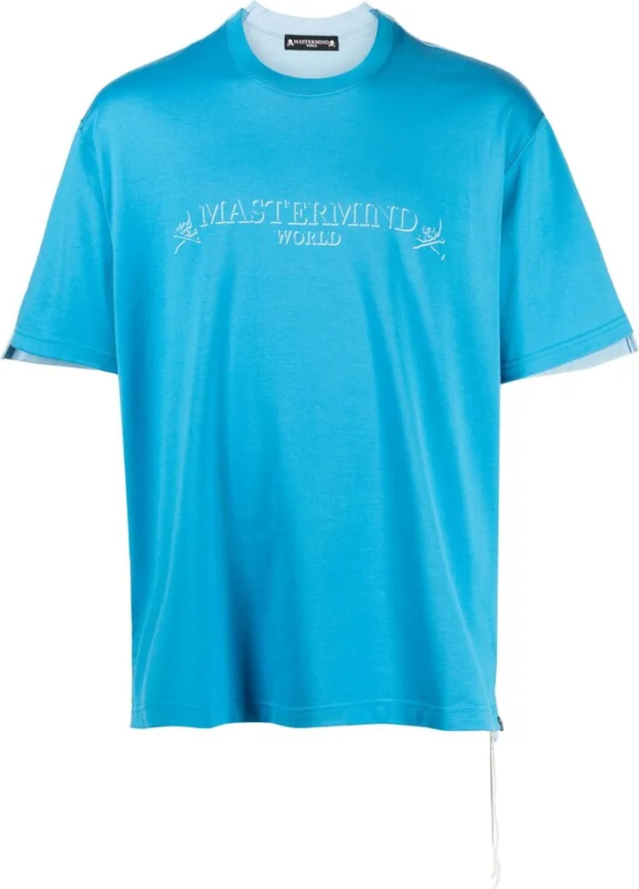 logo-print two-tone T-shirt