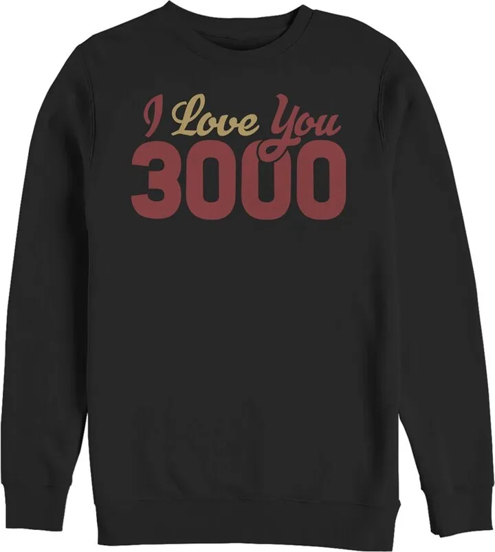 Men's Marvel Iron Man Love 3000 Script Sweatshirt - Black - Large