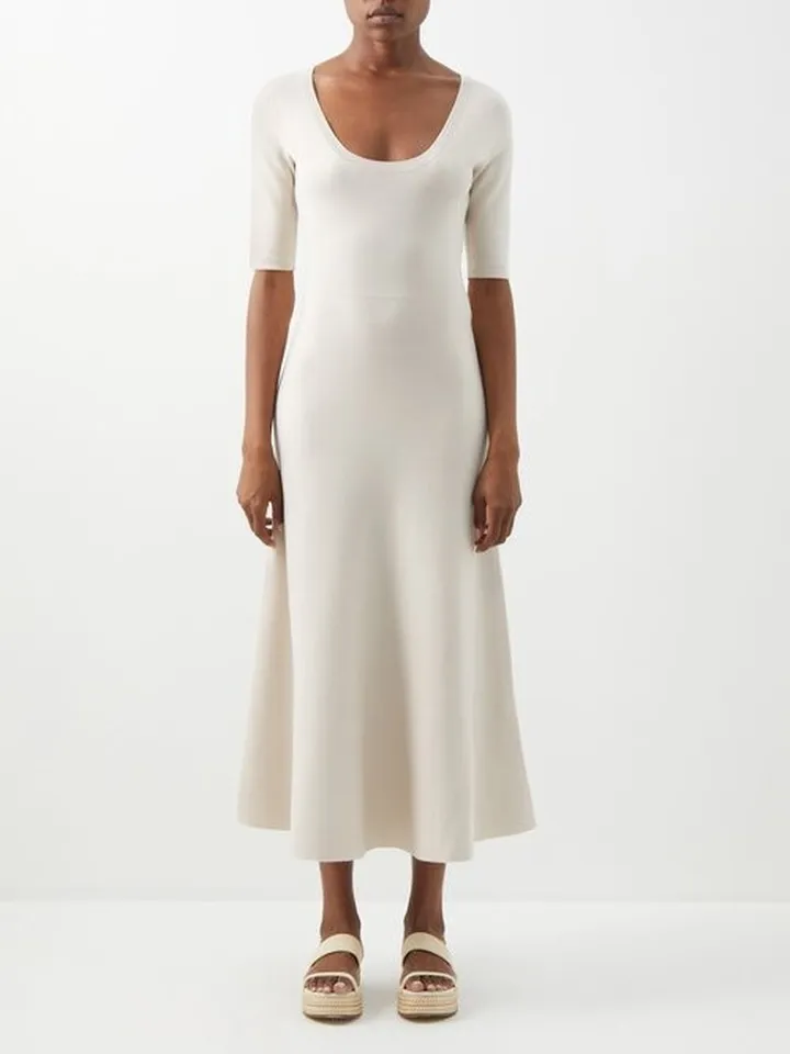 Myles Scoop-neck Wool-blend Midi Dress