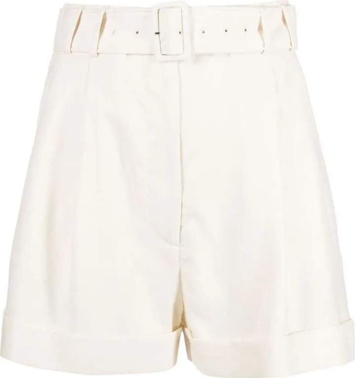 Belted Pleated Shorts