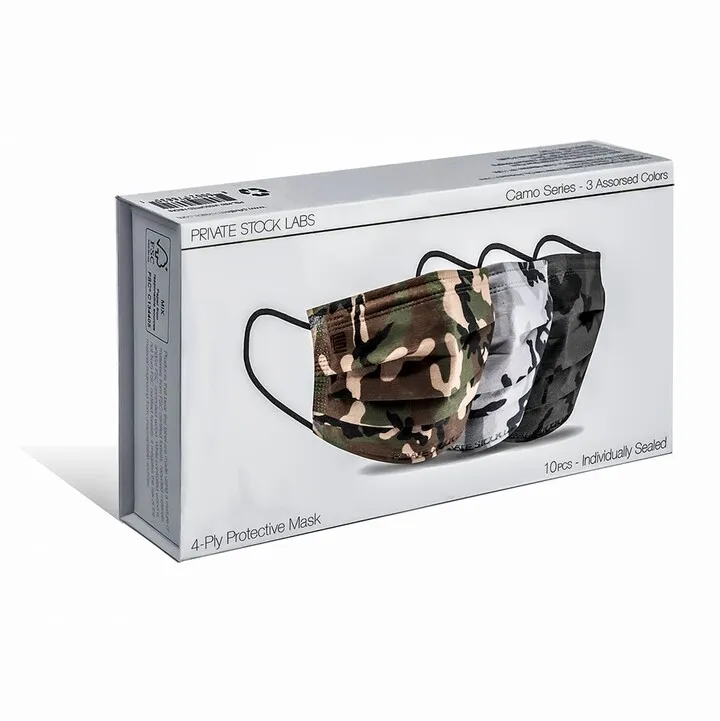 Men's 4-Ply Assorted Camo Disposable Face Masks