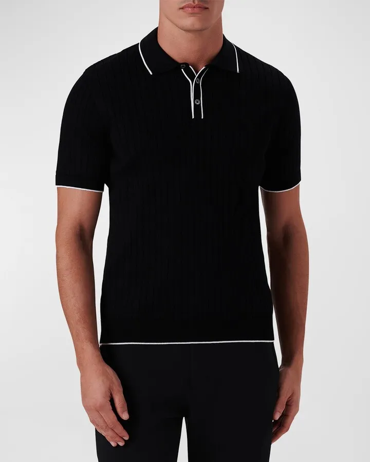 Men's Ribbed Polo Sweater
