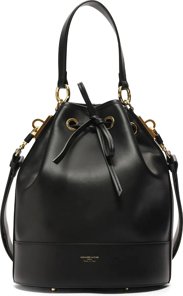Large Bean leather bucket bag