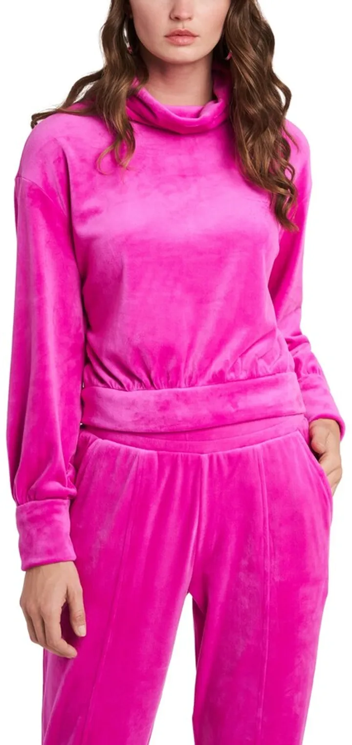 1.state Women's Velour Turtle Neck Long Sleeve Top