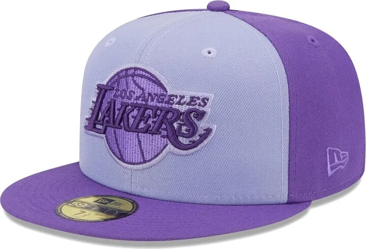 Men's New Era Purple Los Angeles Lakers Tri-Tone 59FIFTY Fitted Hat