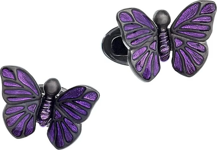 925 Matte Ruthenium Butterfly Cufflinks