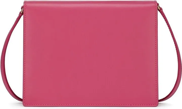 Pink Embossed Logo Crossbody Bag