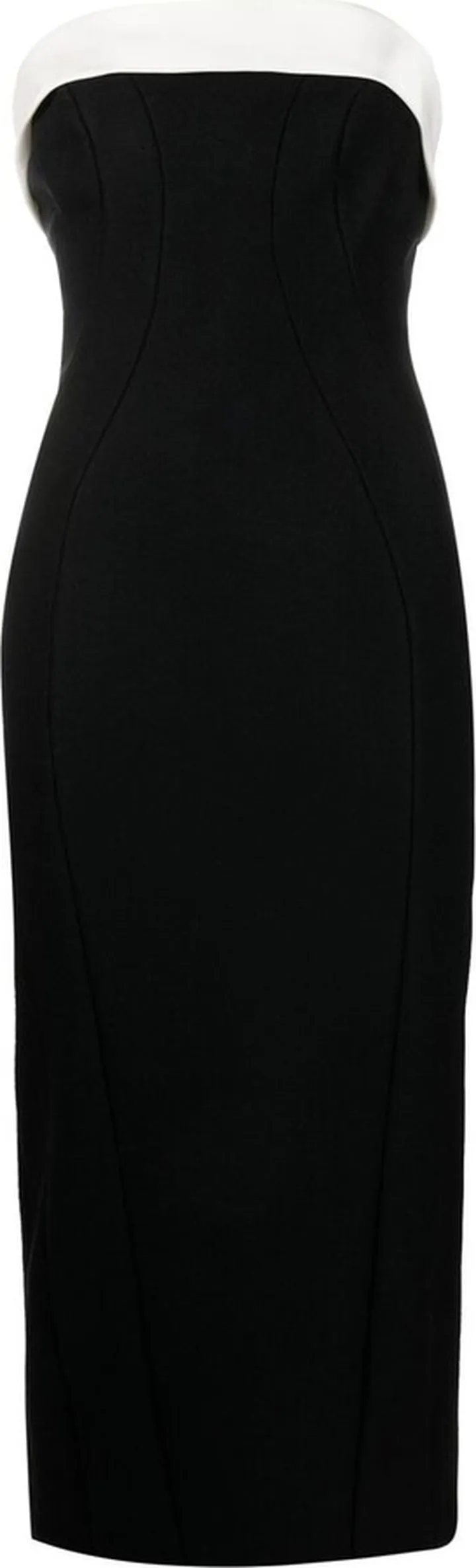 Panelled Strapless Midi Dress