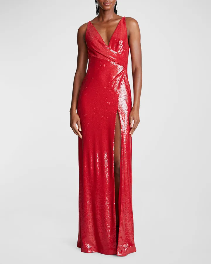 Whitney Sequin-Embellished Gown
