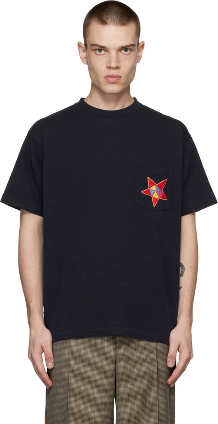 Bode Navy Star T-Shirt
