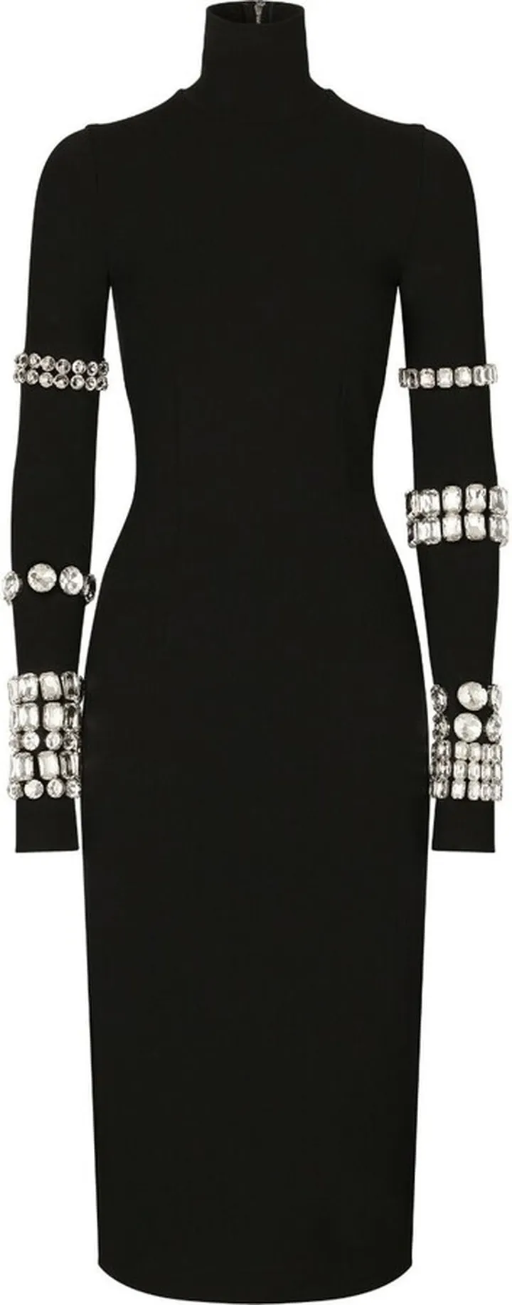 x Kim Kardashian embellished stretch-knit midi dress