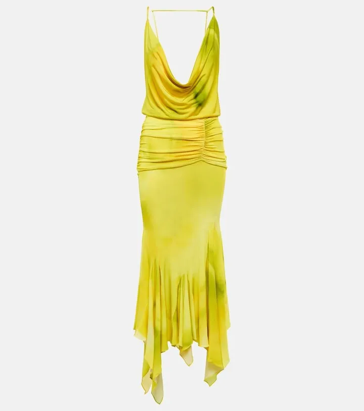 Melrose cowl-neck midi dress