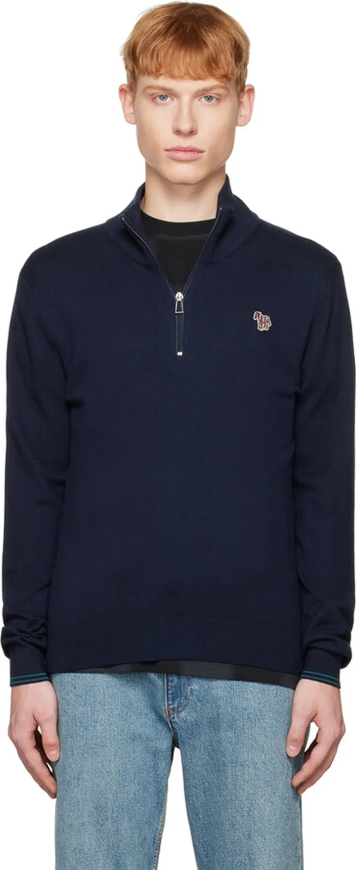 PS by Paul Smith Navy Zebra Sweater