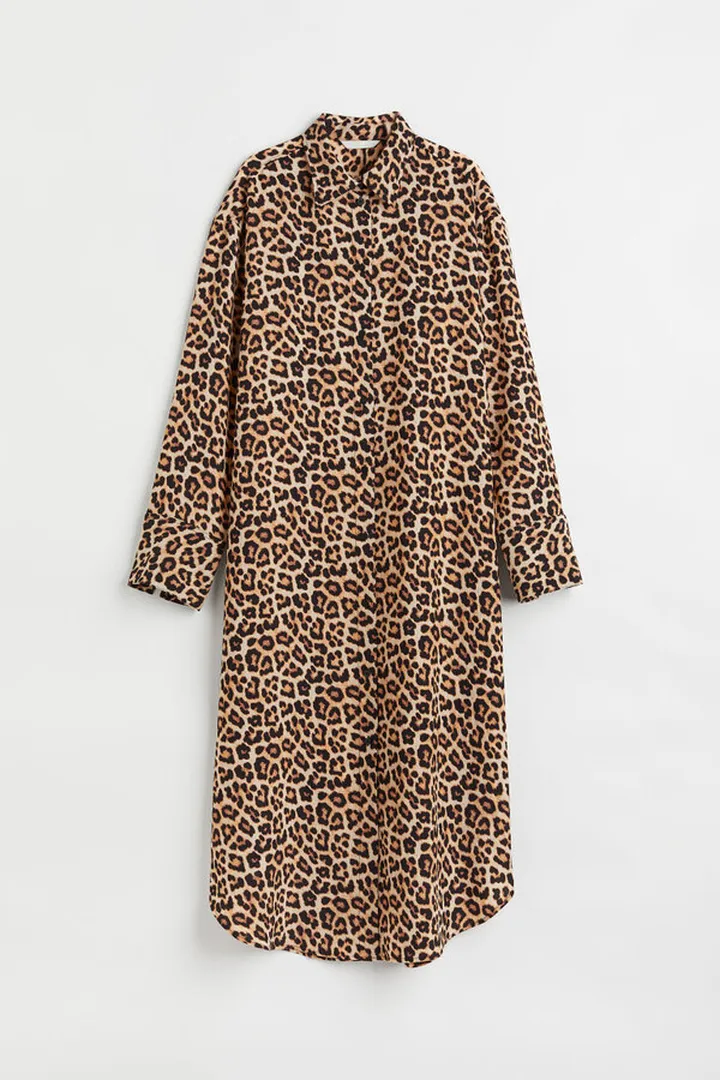 Jacquard-weave Shirt Dress
